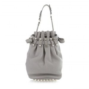ALEXANDER WANG Grey/Taupe Textured Leather Diego Bucket Bag - Like New STUNNER*